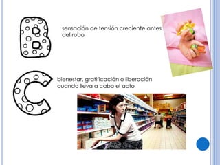 sensación de tensión creciente antes
 del robo




bienestar, gratificación o liberación
cuando lleva a cabo el acto
 