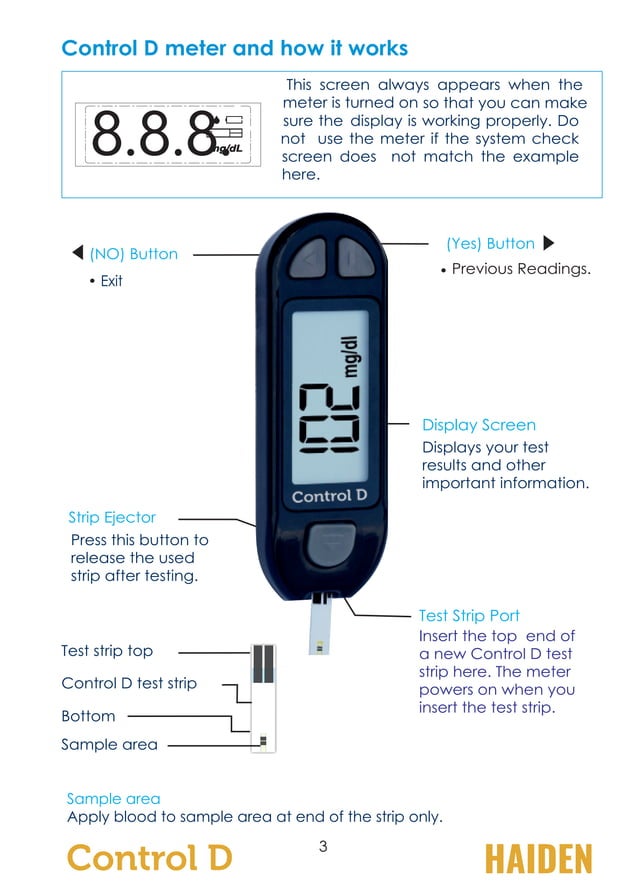 Control D Blood Glucose Monitor Manual (mg/dl)
