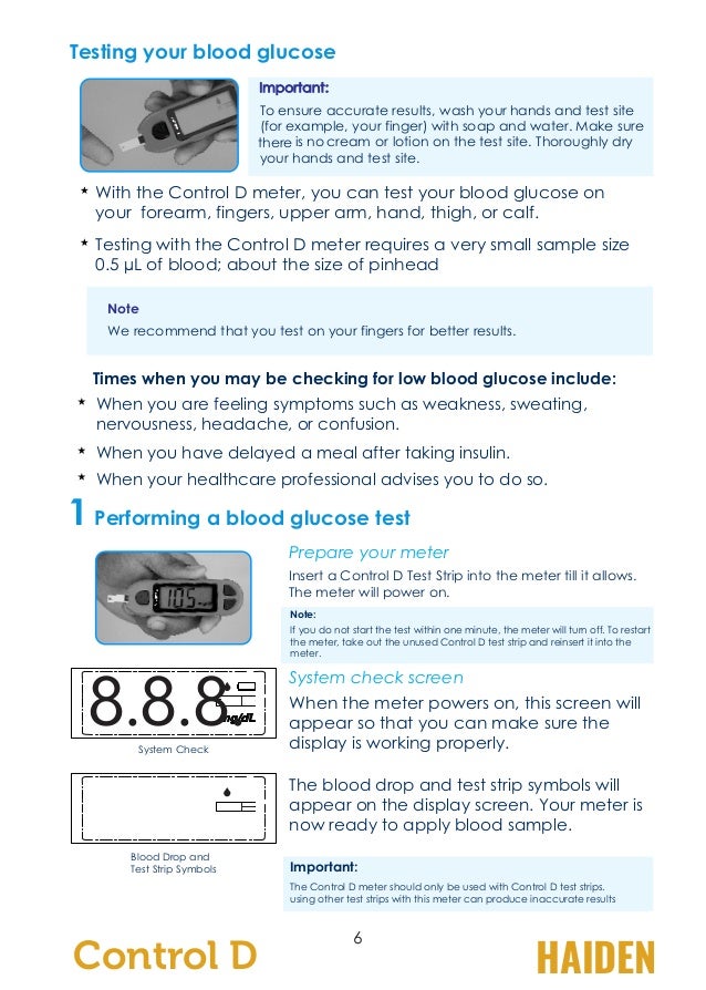 Control D Blood Glucose Monitor Manual (mg/dl)