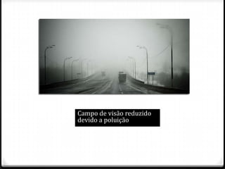 Campo de visão reduzido
devido a poluição
 