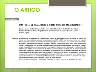 O ARTIGO 
 