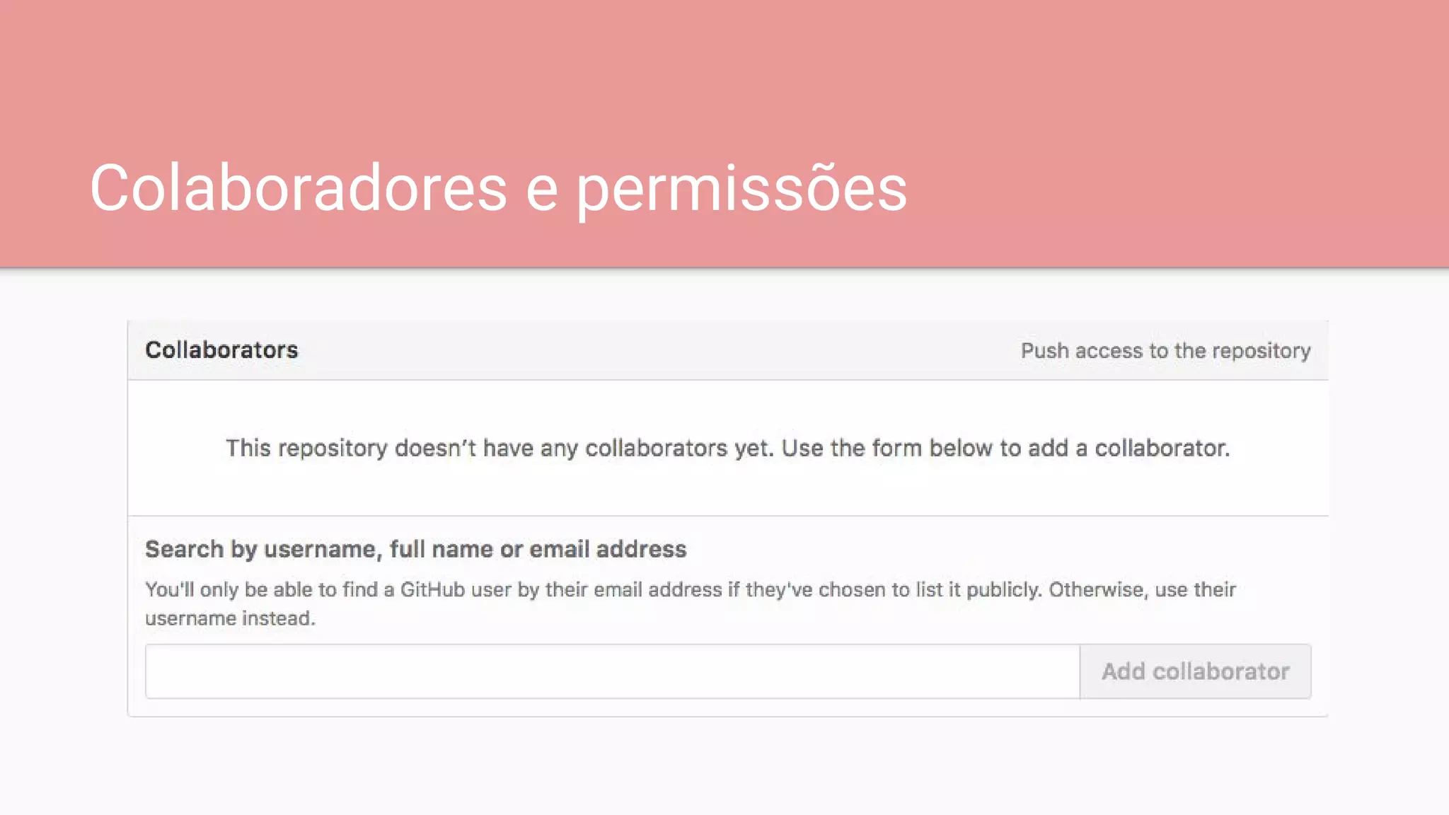 Colaboradores e permissões
 