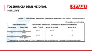 TOLERÂNCIA DIMENSIONAL
NBR 2768
 