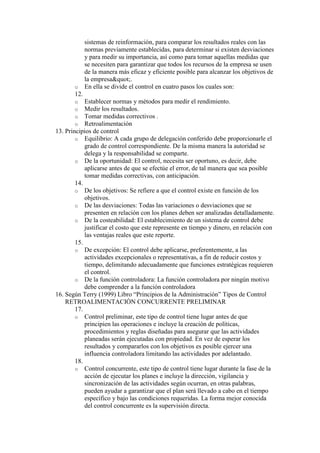 Control en el proceso administrativo