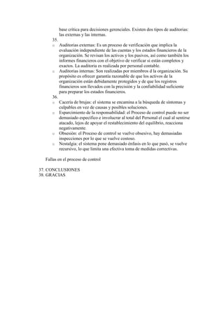 Control en el proceso administrativo