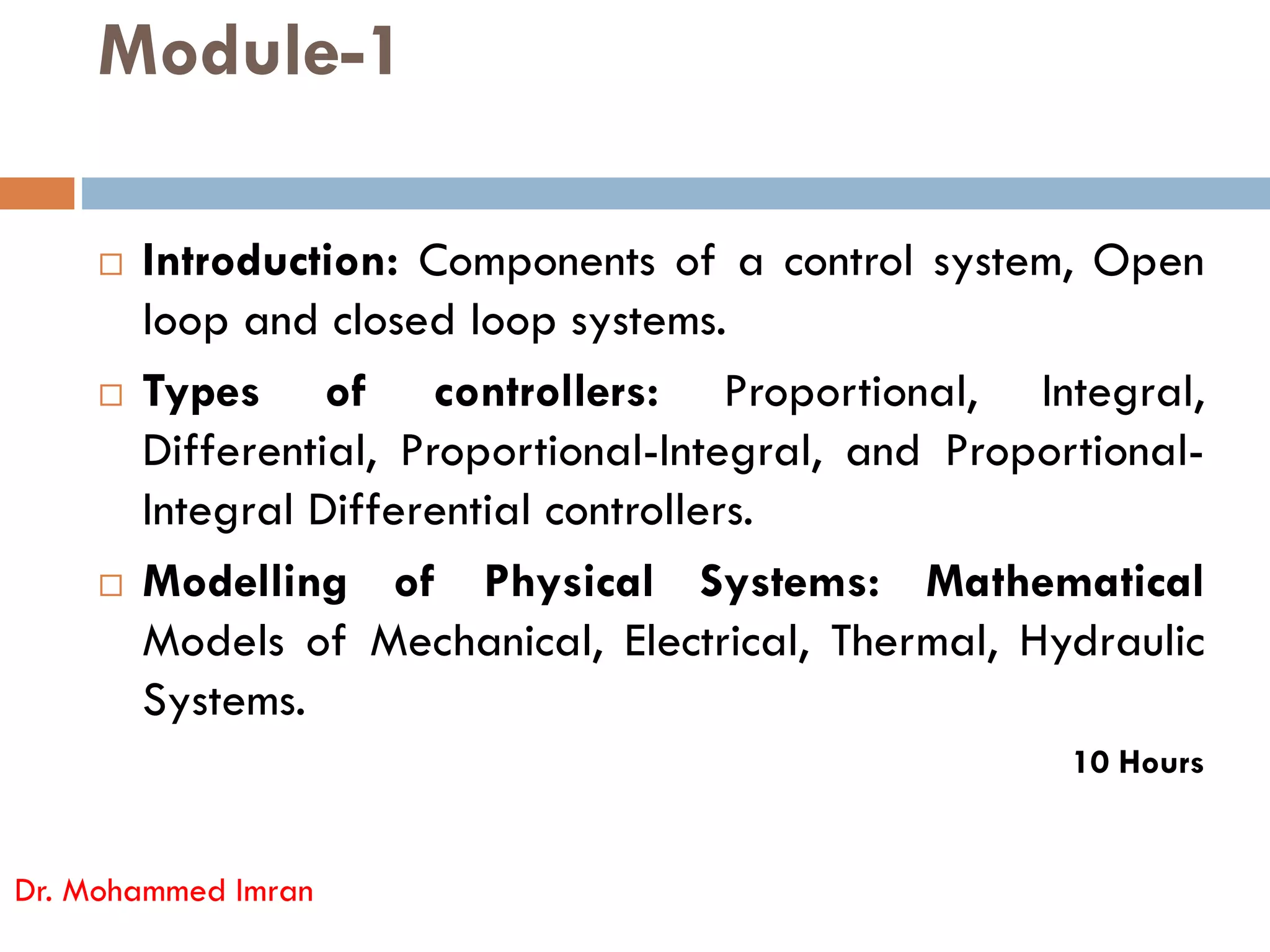 Control engineering introduction 18ME71 | PDF