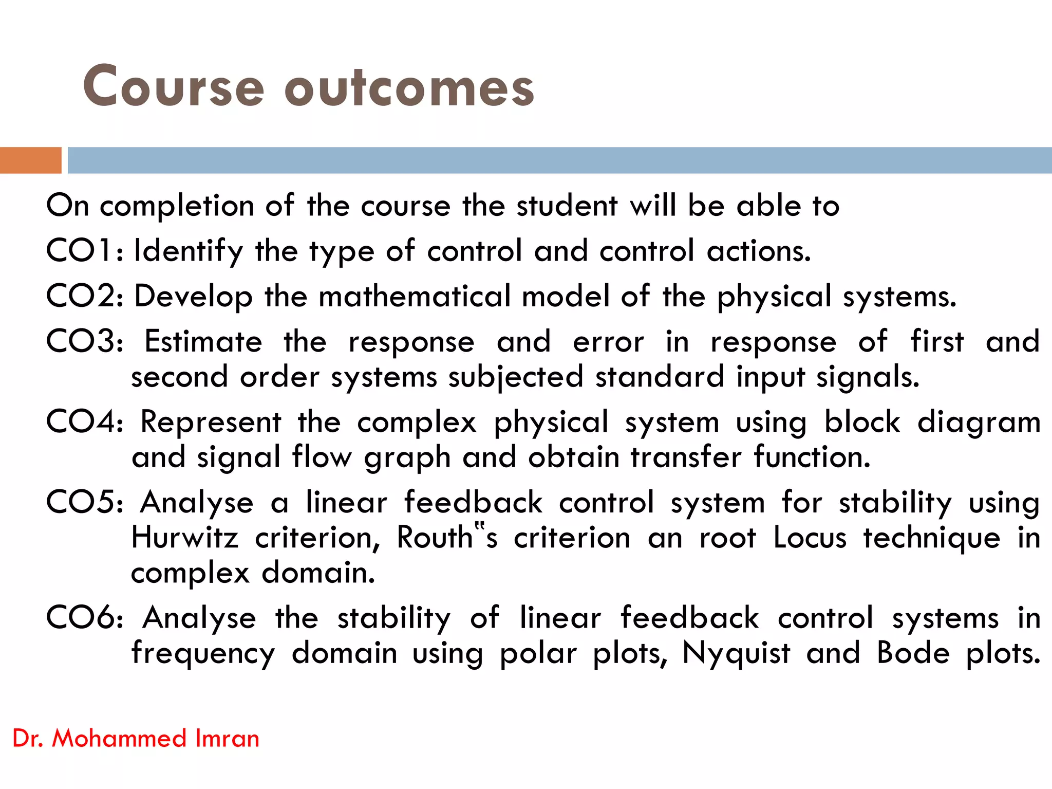 Control engineering module 2 18ME71 (PPT Cum Notes) | PPT