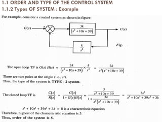 1.1 ORDER AND TYPE OF THE CONTROL SYSTEM
1.1.2 Types OF SYSTEM : Example
Dr. Mohammed Imran
 