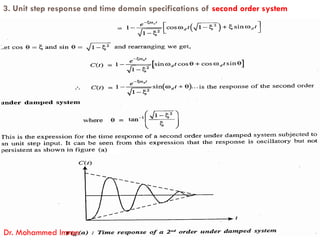 3. Unit step response and time domain specifications of second order system
Dr. Mohammed Imran
 