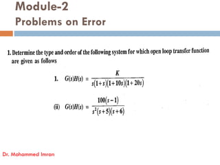 Module-2
Problems on Error
Dr. Mohammed Imran
 