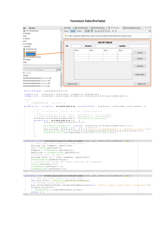 Formulario Tabla (frmTabla)
 