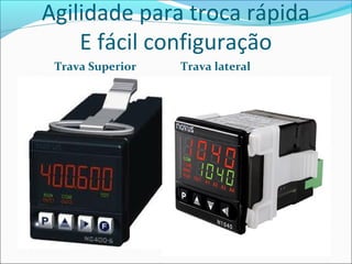 Agilidade para troca rápida 
E fácil configuração 
Trava Superior Trava lateral 
 