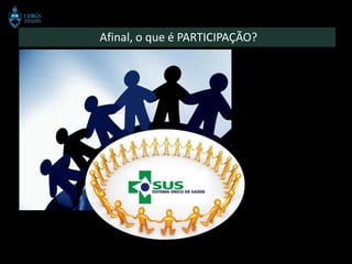 Afinal, o que é PARTICIPAÇÃO?
 
