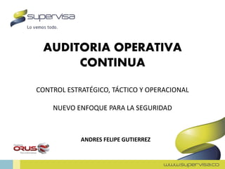 Control estrategico, tactico y operacional - Supervisa S.A. | PDF