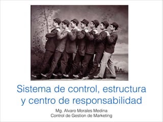 Sistema de control, estructura
y centro de responsabilidad
Mg. Alvaro Morales Medina
Control de Gestion de Marketing

 