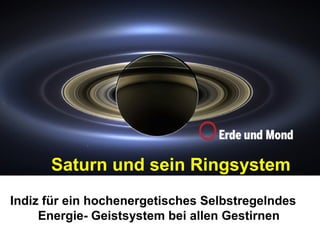 Saturn und sein Ringsystem 
Indiz für ein hochenergetisches Selbstregelndes 
Energie- Geistsystem bei allen Gestirnen 
 