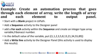 /GKP.NIELIT
http://www.nielit.gov.in/gorakhpur @GKP_NIELIT /NIELITIndia /school/NIELITIndia
Example: Create an automation ...