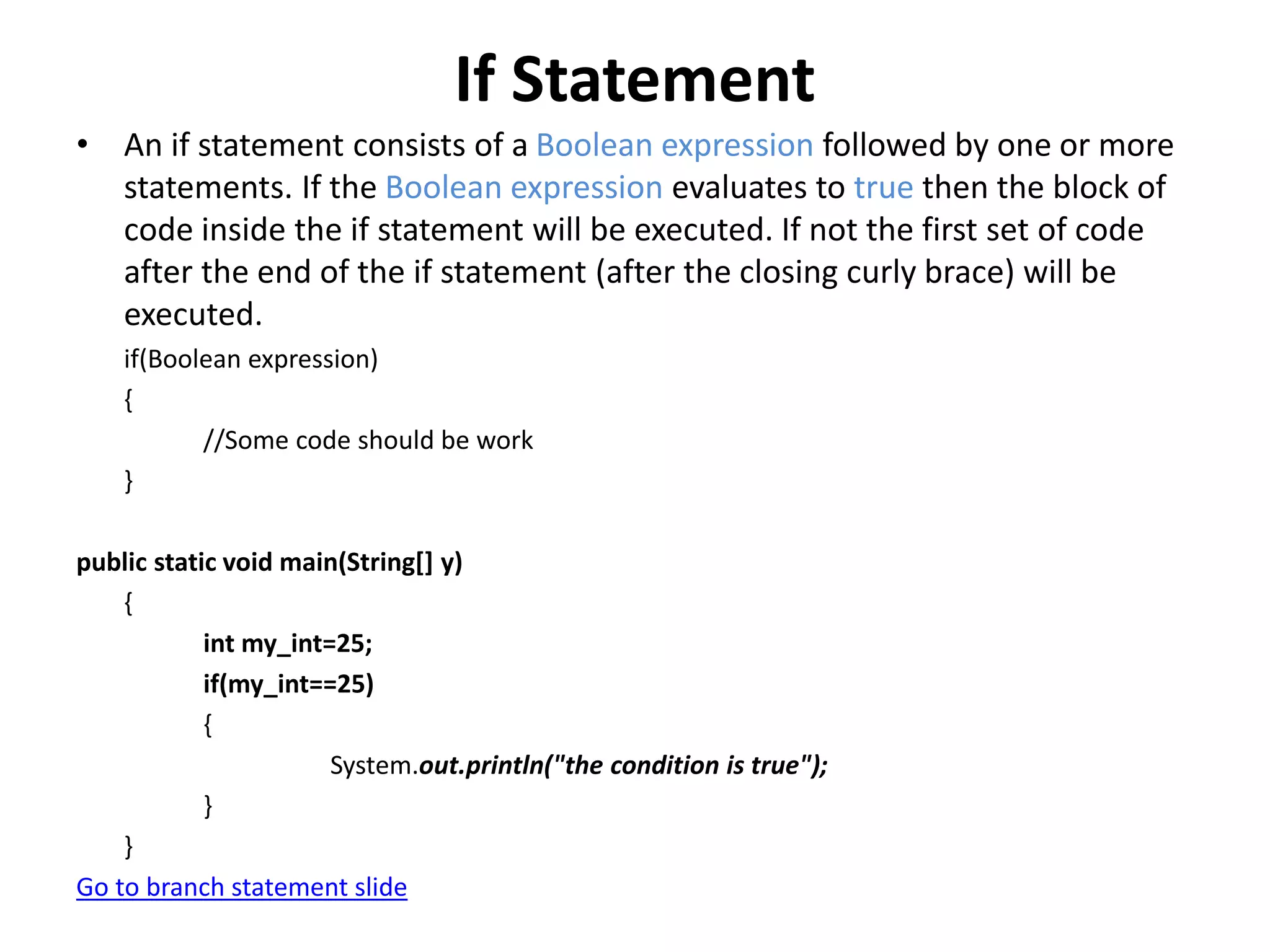Control flow statements in java | PPT