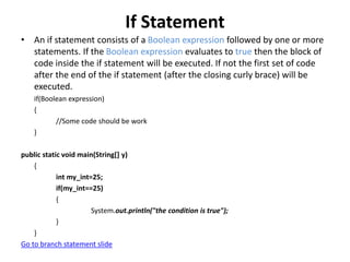 Control flow statements in java | PPTX