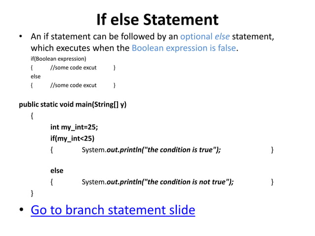 Control flow statements in java | PPT