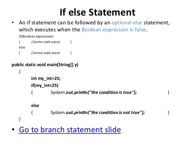 Control flow statements in java