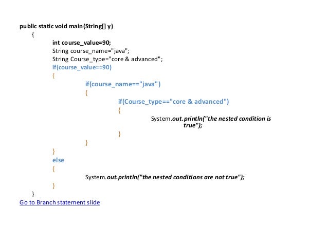 Control flow statements in java