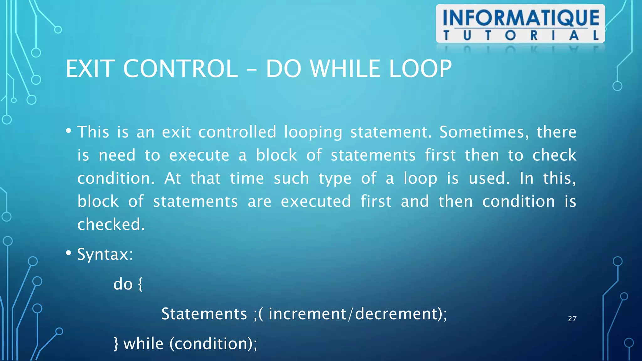 Control Flow Statements | PPT