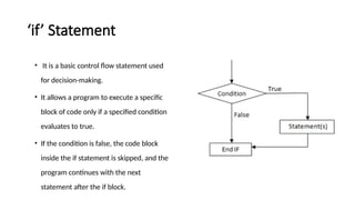 Control Flow Statements in Programming in C++ | PPTX