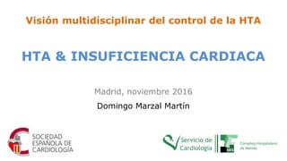 Madrid, noviembre 2016
Domingo Marzal Martín
Visión multidisciplinar del control de la HTA
HTA & INSUFICIENCIA CARDIACA
 