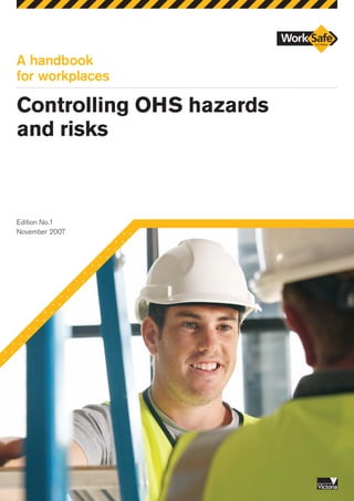 A handbook
for workplaces
Transferring people safely
Handling patients, residents and clients in health,
aged care, rehabilitation and disability services
Edition No.3
July 2009
Controlling OHS hazards
and risks
Edition No.1
November 2007
 