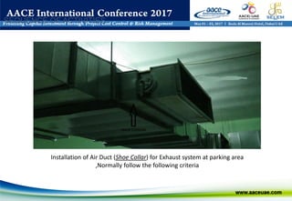 Installation of Air Duct (Shoe Collar) for Exhaust system at parking area
,Normally follow the following criteria
SEQUENCE OF ACTIVITIES
 
