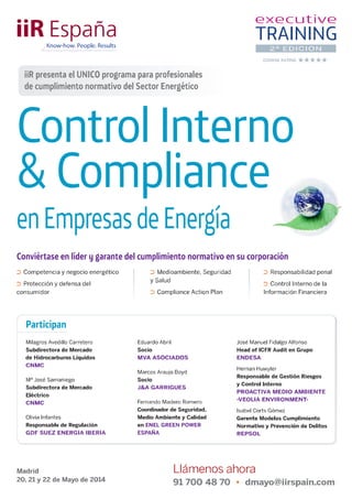 Control interno y compliance en empresas de energia   executive training ii r hernan huwyler
