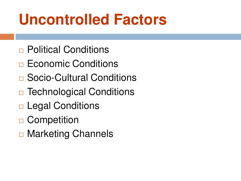 Controllable and uncontrollable factors of international marketing