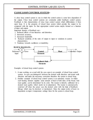CONTROL SYSTEM LAB MANUAL | PDF