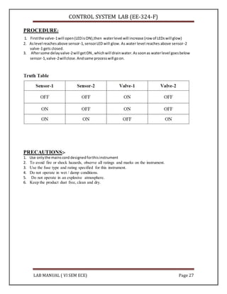 CONTROL SYSTEM LAB MANUAL | DOCX