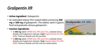 gabapentin inactive ingredients