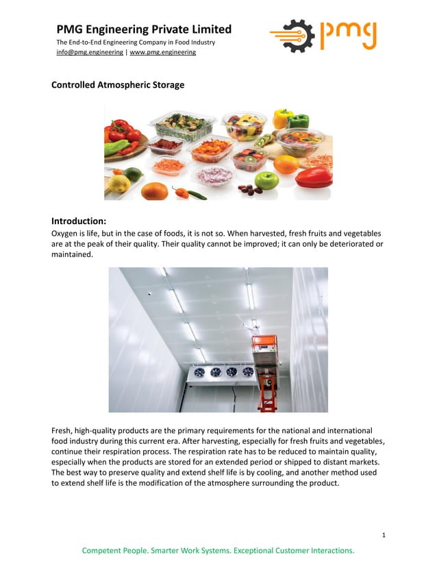 Controlled Atmospheric Packaging Introduction, Principle, Requirement
