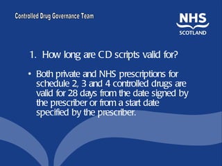 Safer Management and Use of Controlled Drugs | PPT