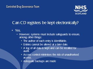 Safer Management and Use of Controlled Drugs | PPT
