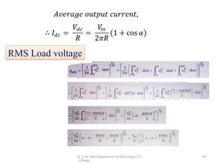 Dr. S. N. Patil Department of Electronics T. C
. College
10
RMS Load voltage
 