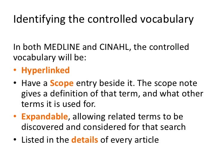 controlled vocabulary literature review