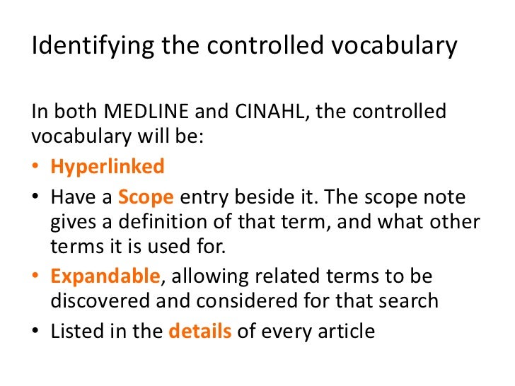 Controlled vocabulary examples