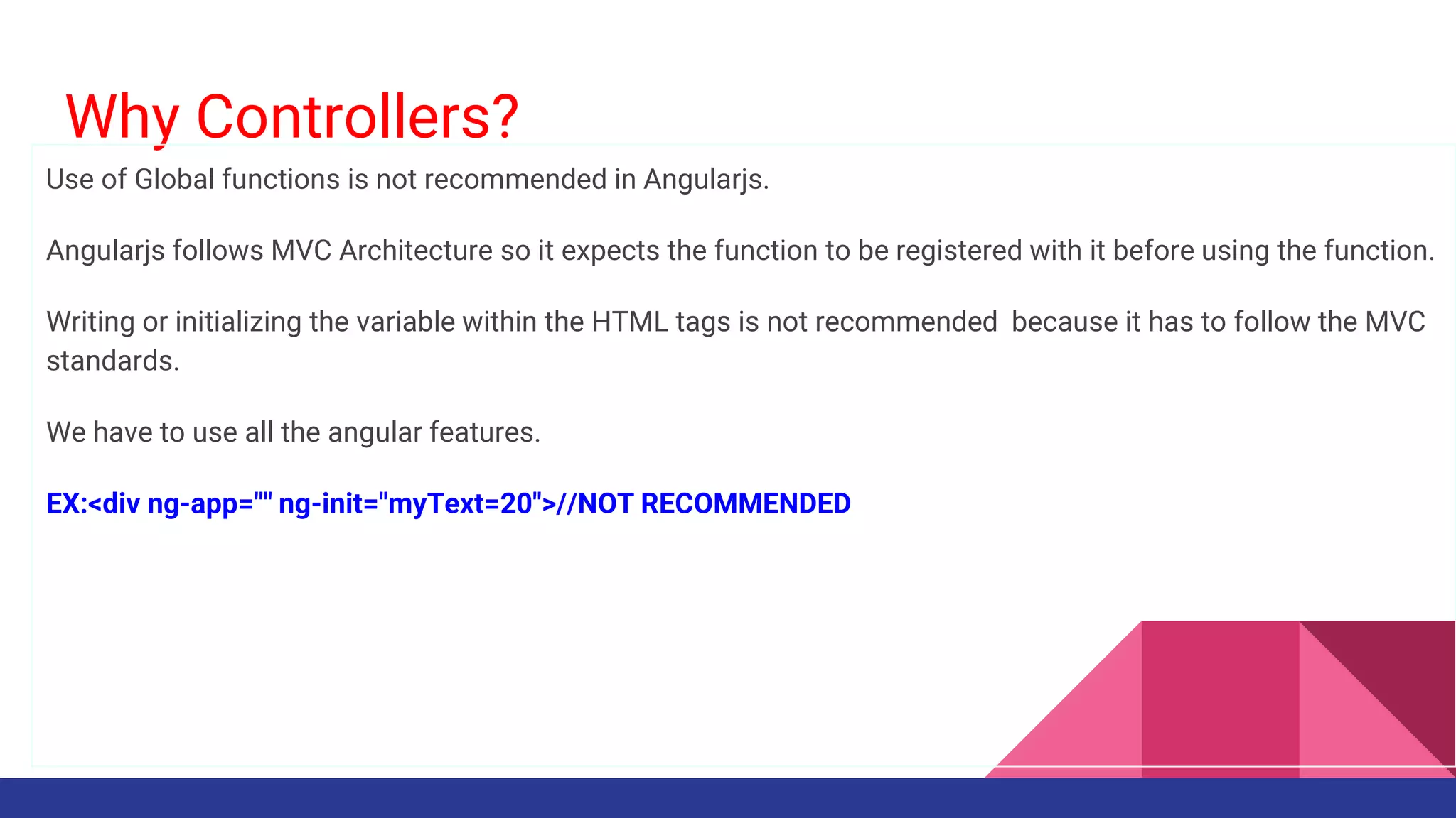 Controllers in AngularJs | PPTX