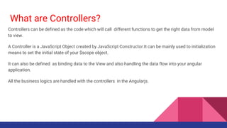 Controllers in AngularJs | PPTX | Web Development | Internet