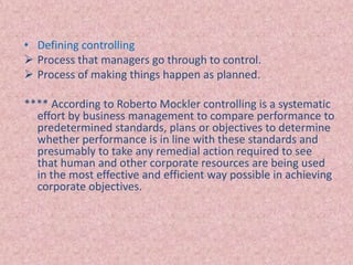 Controlling (Principles of Management) | PPTX