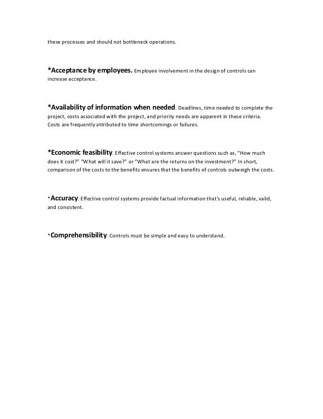 Controlling and characterstics of effective control