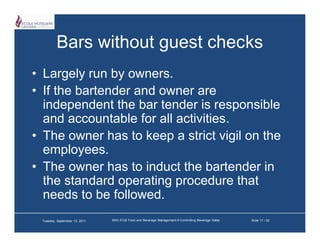 Controlling beverage sales | PDF