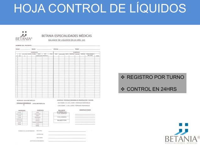 Ejemplos De Control De Liquidos En Enfermeria