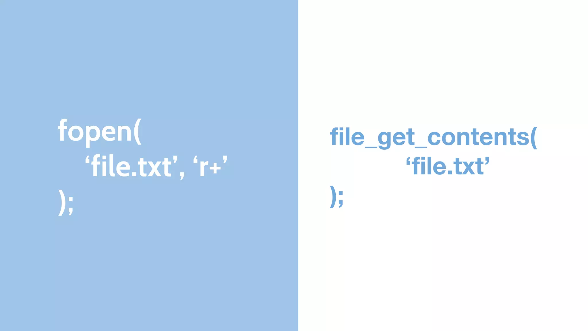 fopen(
‘file.txt’, ‘r+’
);
