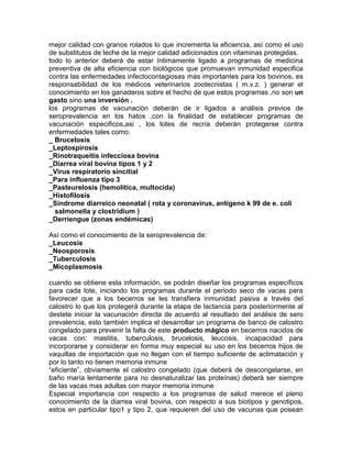 Control Medico En El Hato De Recria